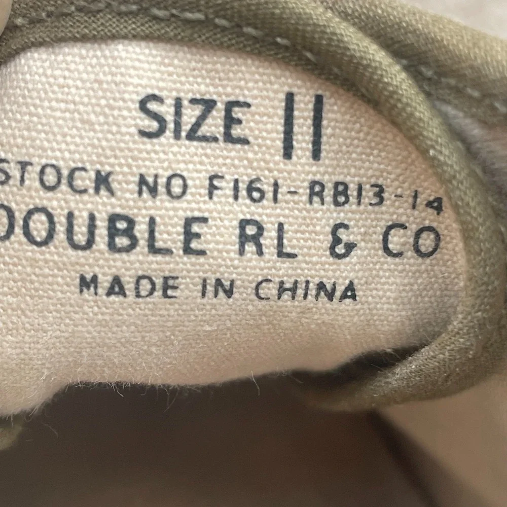 Ralph Lauren RRL Double RL Mayport‎ Canvas Sneakers Men 11 Olive Drab Designer
